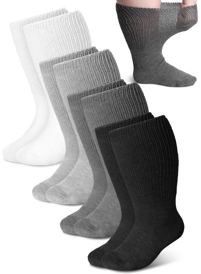 Bunnycool 4 Pairs Extra Wide Socks Swollen 30" Lymphedema Bariatric Socks Non Binding Loose Fit(Men 10-13,Assorted Color) - Image 1